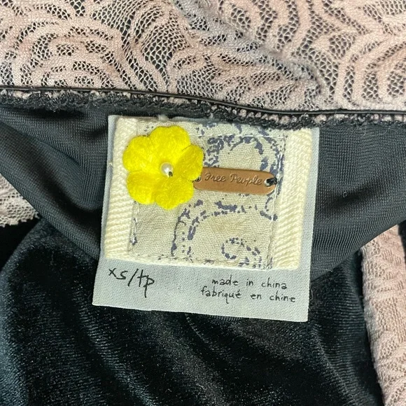 Free People Black Velvet Dress with Pink Trim - Picture 11 of 12